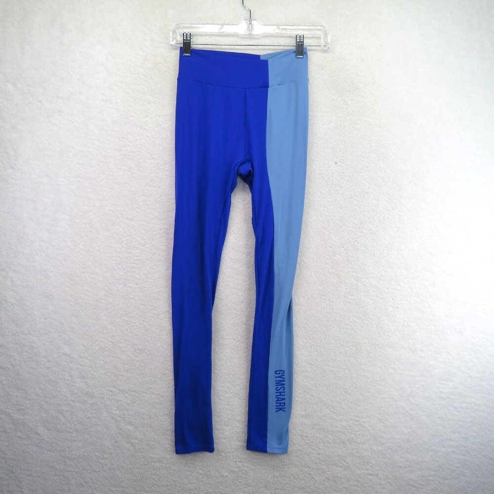 Gymshark Leggings Womens Small Blue Colorblock High Rise Stretch Activewear Yoga